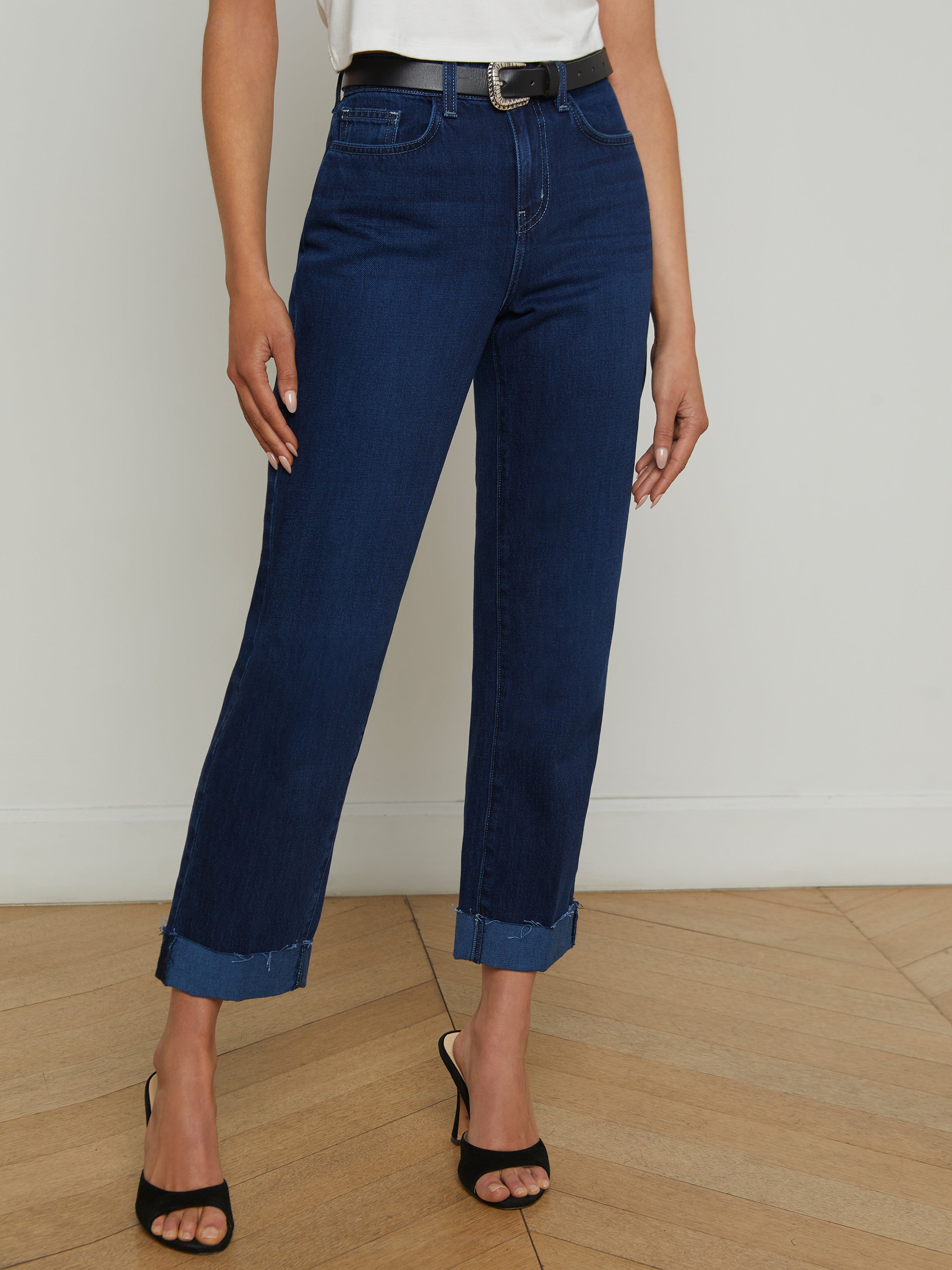 Maribel Cuffed Straight-Leg Jean jean L'AGENCE Sale