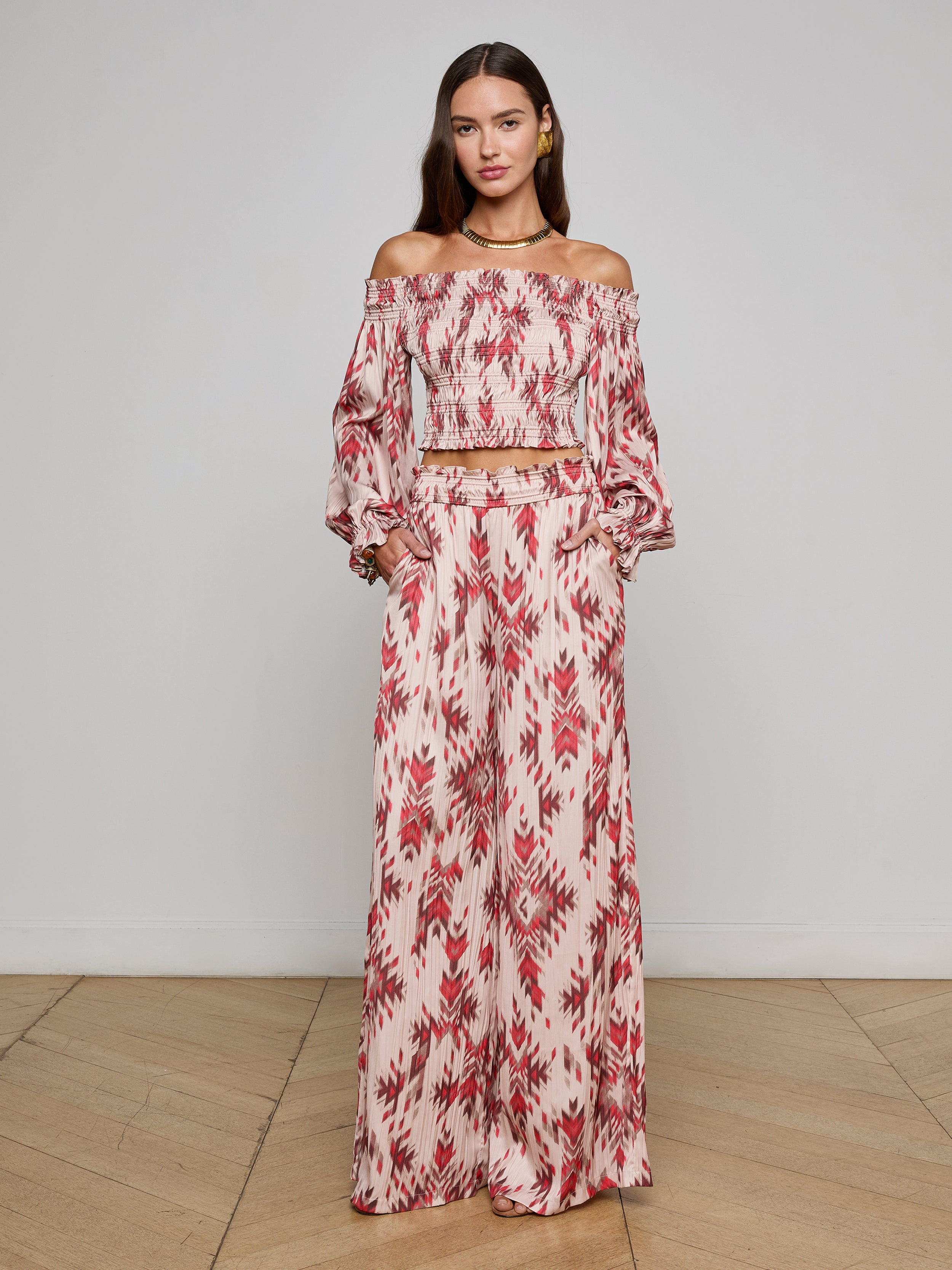 Lyra Satin Wide-Leg Pant preorder L'AGENCE