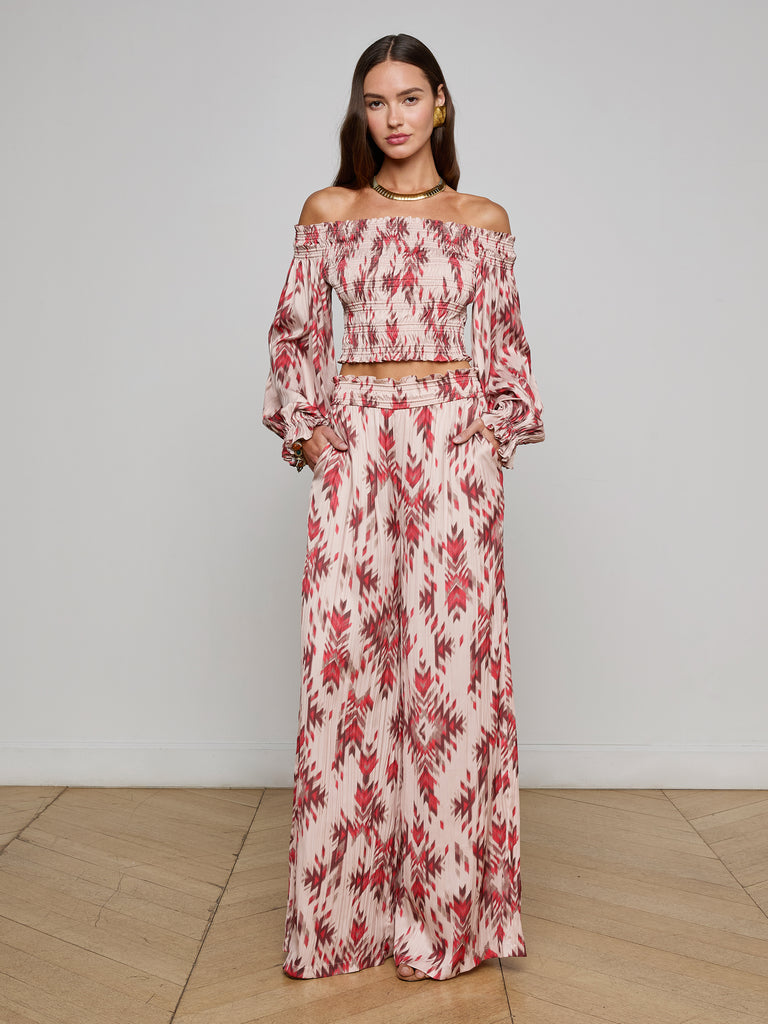 Lyra Satin Wide-Leg Pant preorder L'AGENCE