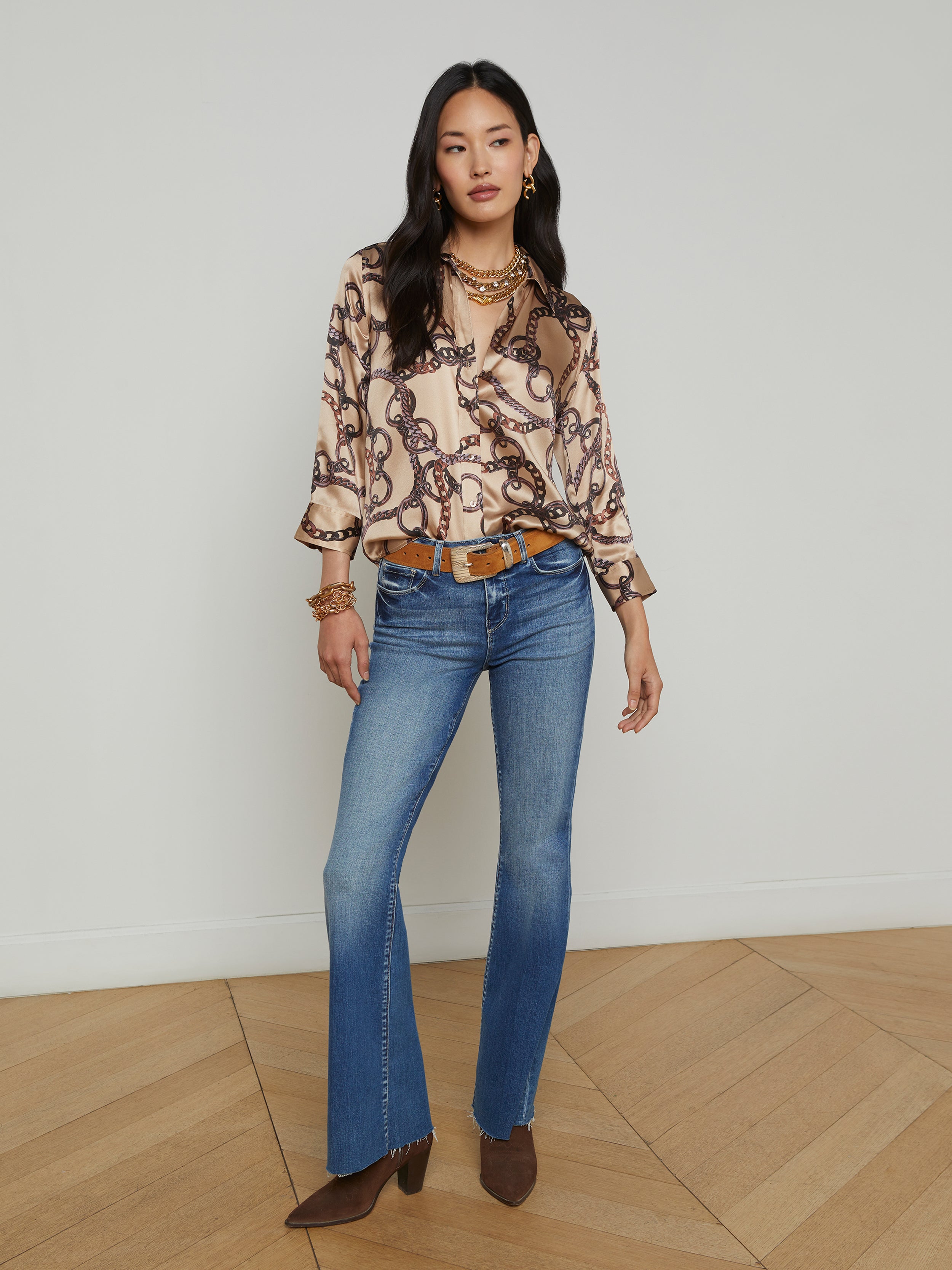 Dani Silk Blouse blouse L'AGENCE Sale