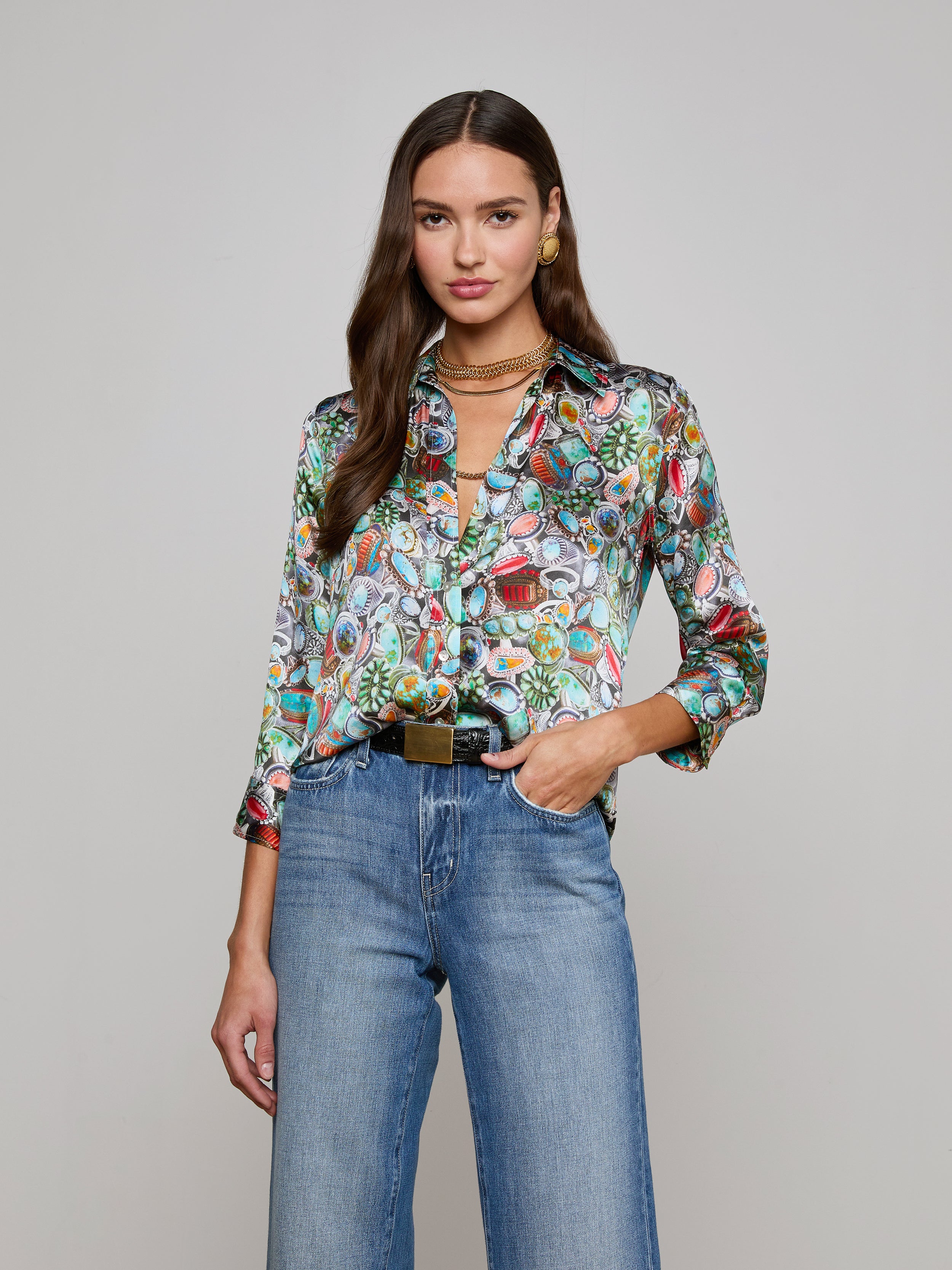 Dani Silk Blouse blouse L'AGENCE
