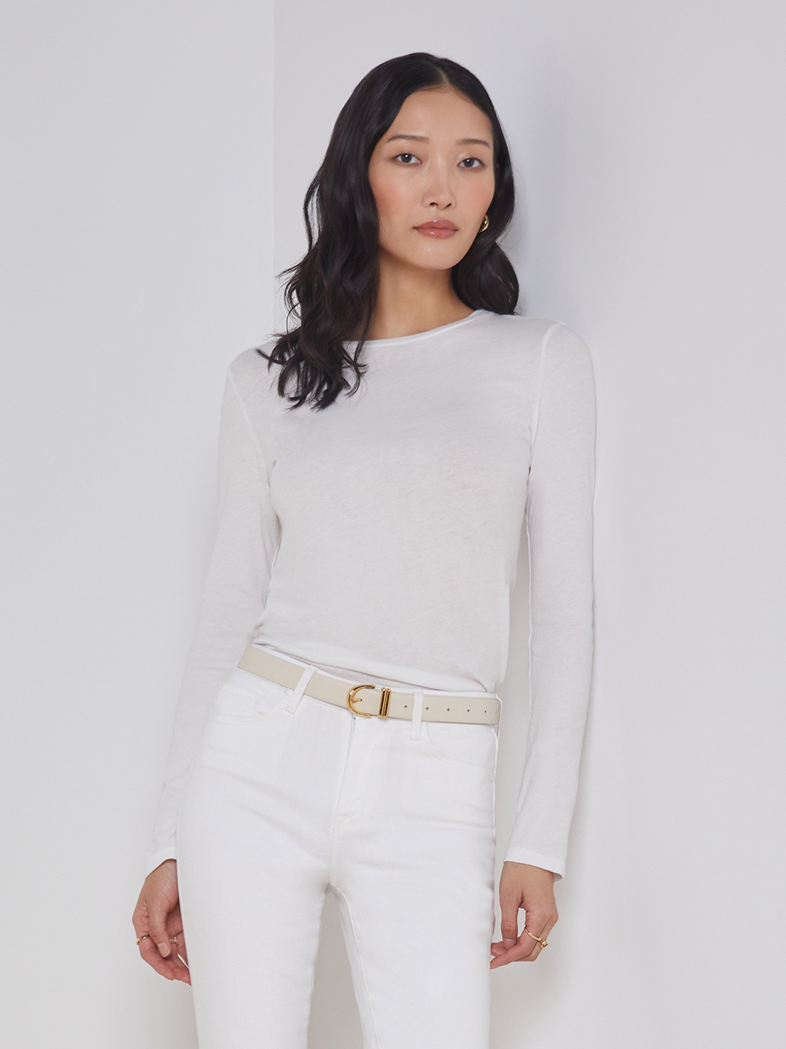 Tess Long Sleeve Tee tee shirt L'AGENCE   