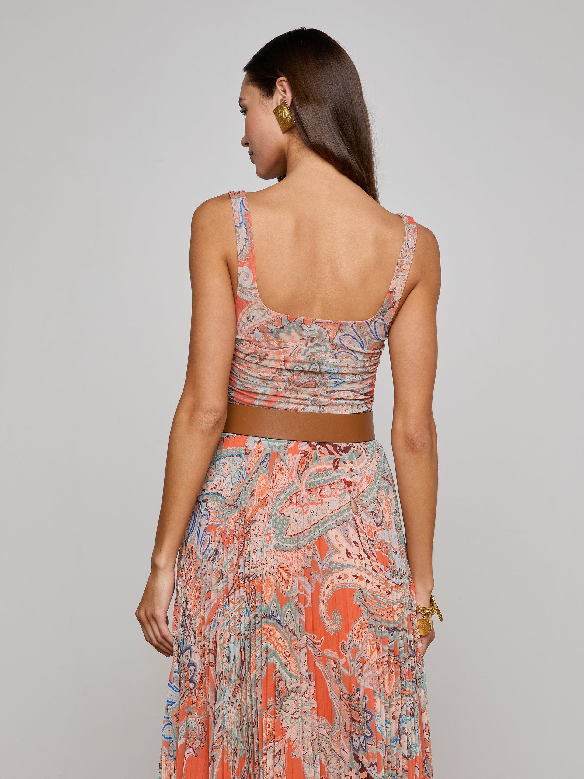 Rasha Mesh Paisley Tank tank top L'AGENCE