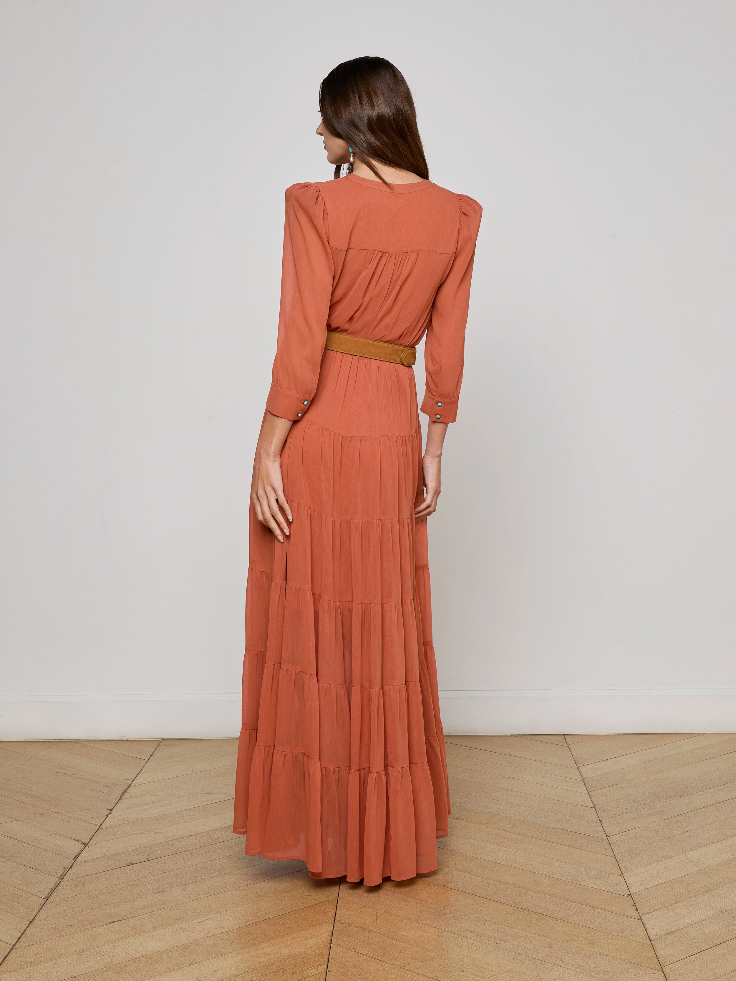 Seraphina Tiered Maxi Dress preorder L'AGENCE