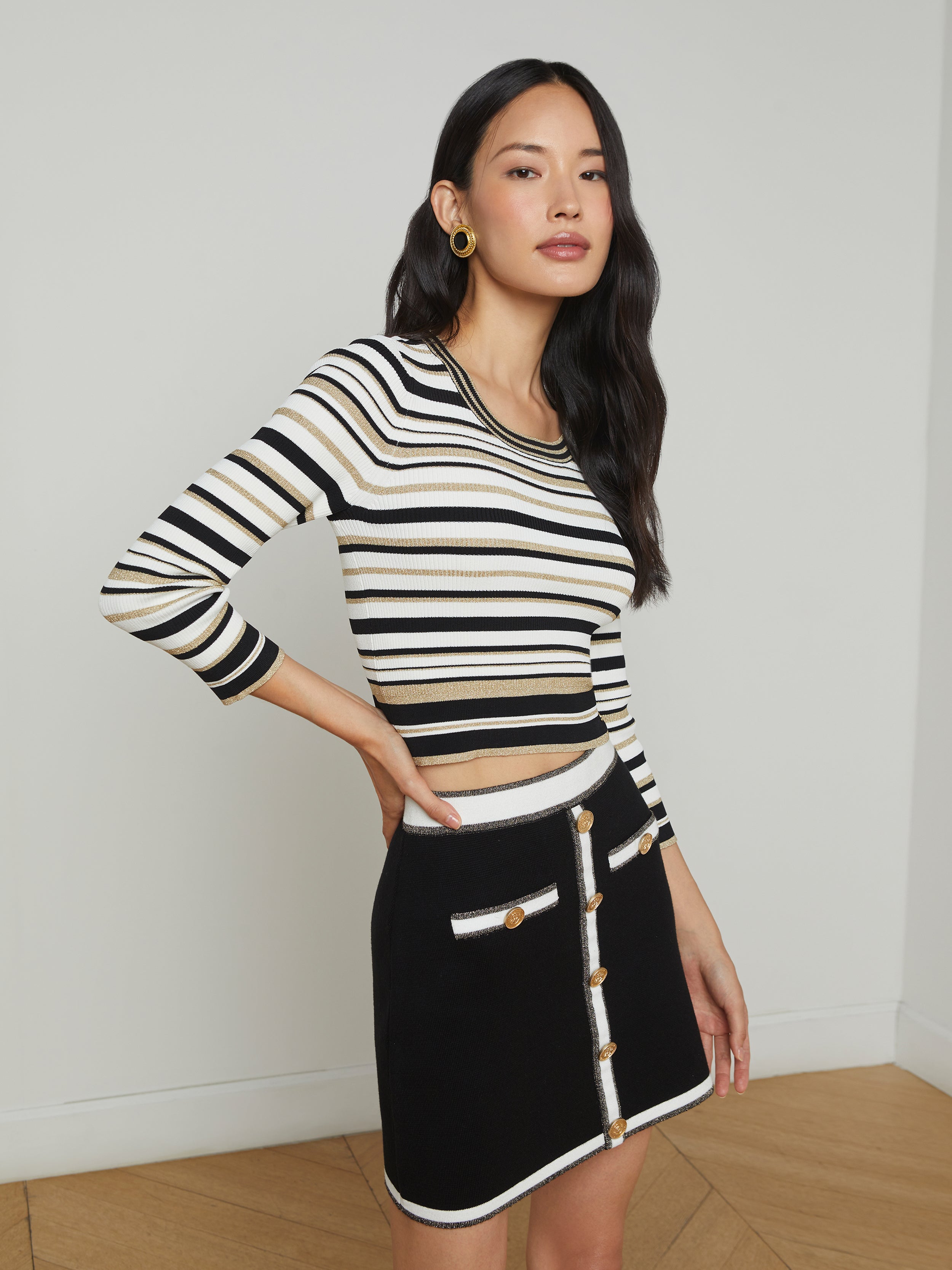Yukio Cropped Pullover sweater L'AGENCE Sale